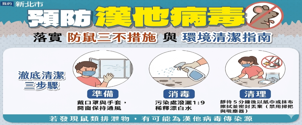 預防漢他病毒-環境清潔指南(另開視窗)