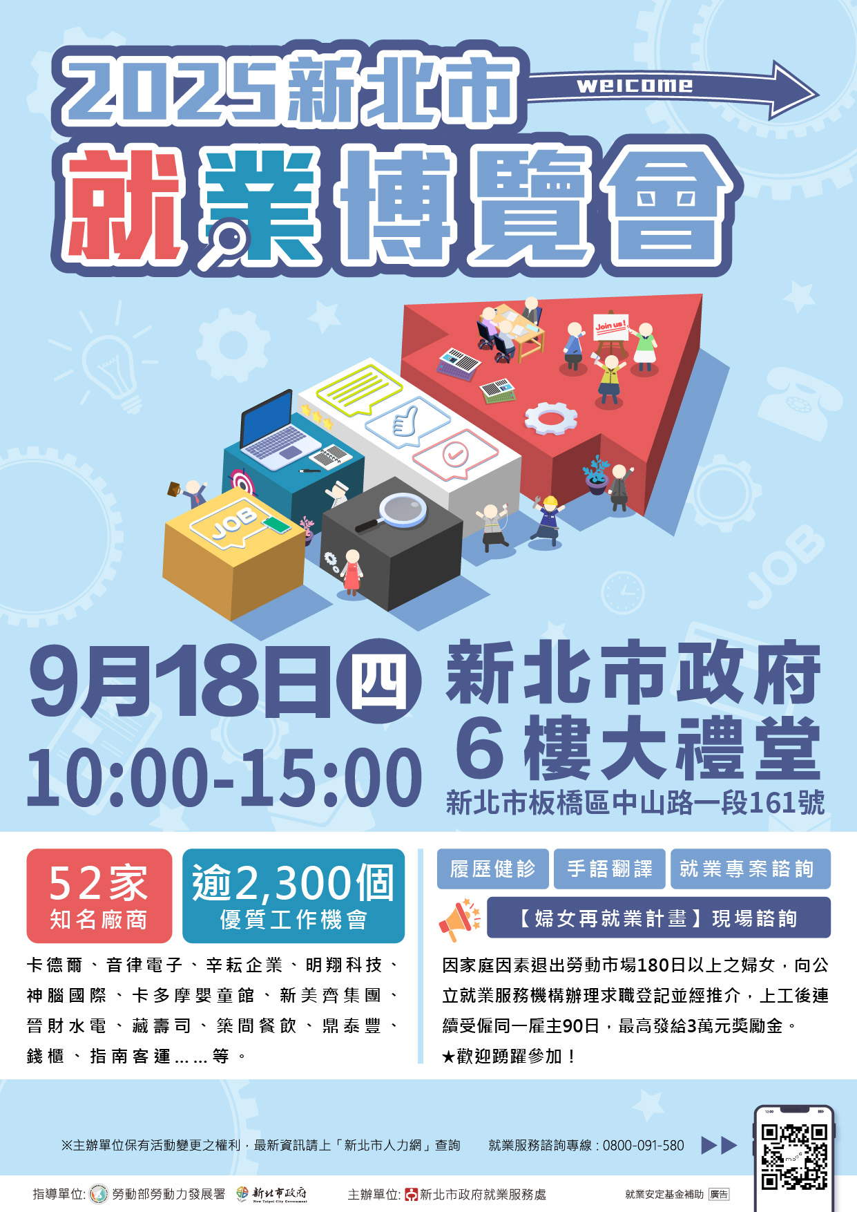 2025新北市就業博覽會(0918新北市政府6樓大禮堂)